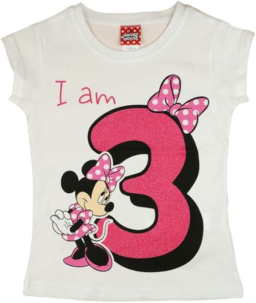 T Shirt A Manches Courtes 3 Ans En Coton Pour Bebe Fille Taille 98 104 Motif Minnie Mouse Disney Blanc Ou Rose Blanc One Size Amazon Fr Vetements