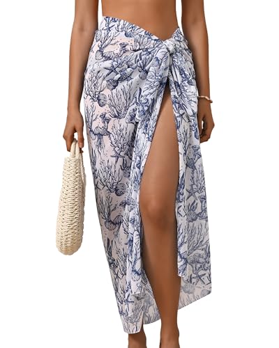 Image of Eicolorte Womens Beach Cover Up Chiffon Sheer Bikini Beach Swimsuit Coverup Sarong Pareo Wraps for Women