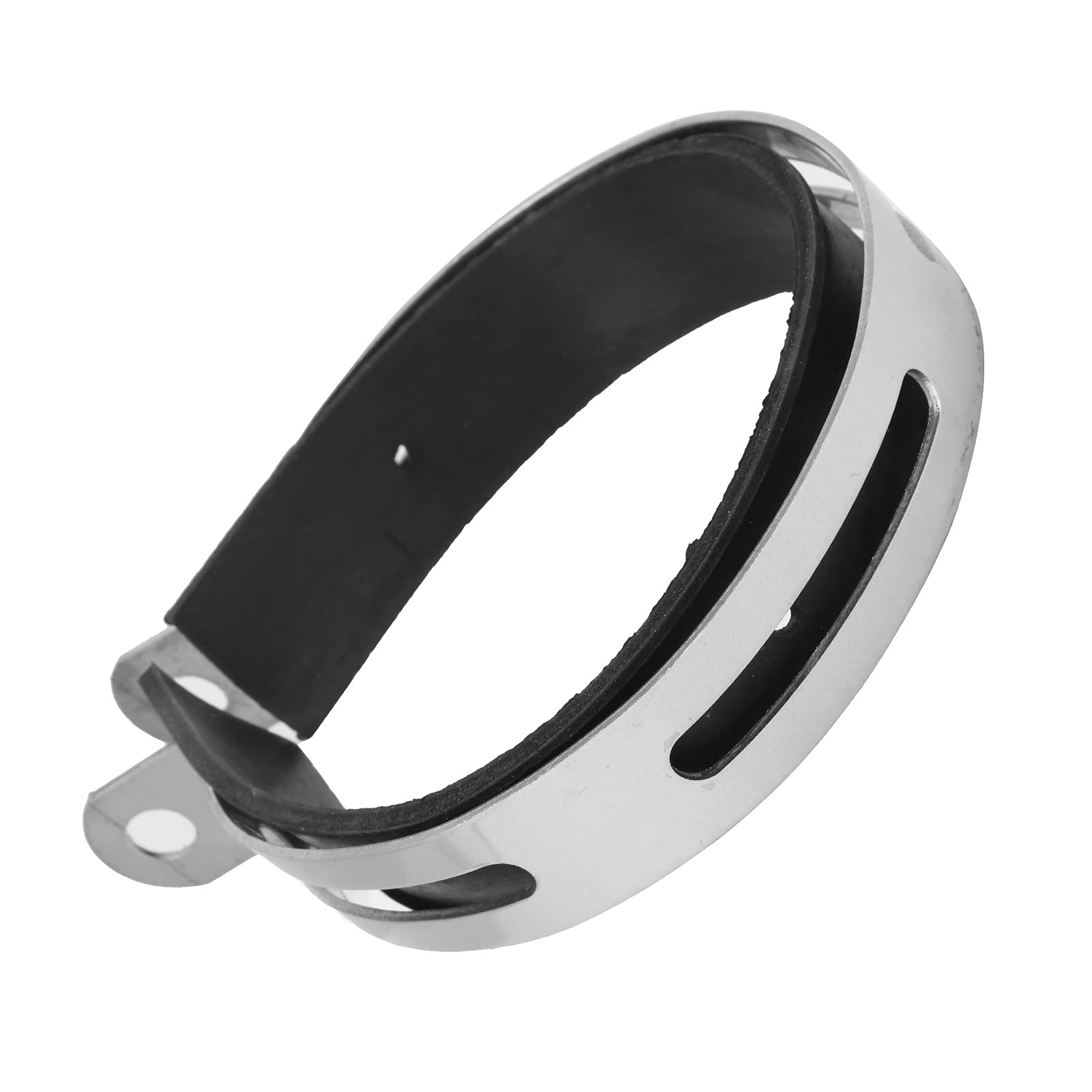 Morsetto Per Tubo Di Scarico Moto - Anello Fisso Universale In Acciaio Inox E Gomma, Antiscivolo