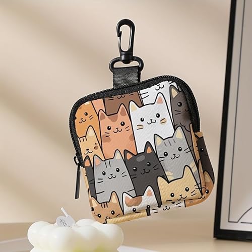Mini portamonete portachiavi, custodia multifunzionale per chiavi, monete, auricolari, rossetto, porta carte di credito, organizer per cavi dati, custodia con cerniera, accessori per borsa a forma di