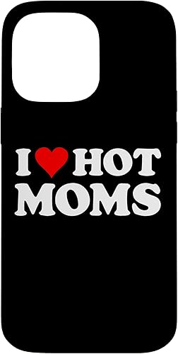 Miniatura 21 de Funda con texto en inglés "I Love Hot Moms Red Heart para iPhone 16