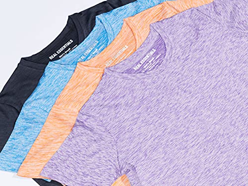 4 Pack: Girls Short Sleeve Shirts Tees Active Quick Dry Fit Crew Neck T-Shirt Active Athletic Tops Essentials Soccer Sports Yoga Gym Young Teen Chica's Kids Zebra Summer Clothes - Set 3, M (10-12) #TOP3
