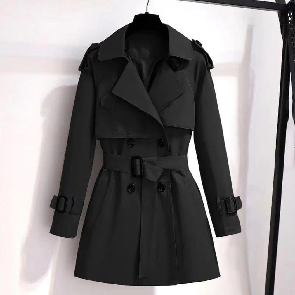 Women Trench Coat Double Breasted All-Match Casual Spring Fall Outerwear