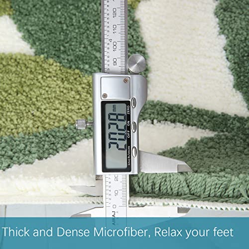 Zebrasmile DD-YEYU-QINGWUFEIYANG-4565 Bathroom Rugs - Green Bath Rug Non Slip Back Water Aabsorbent Leaves Plush Microfiber Small Bathroom Rug Leaf Shower Mat Cute Green Bath Mat Doormat 17.5 X 25.5 In thumb #4