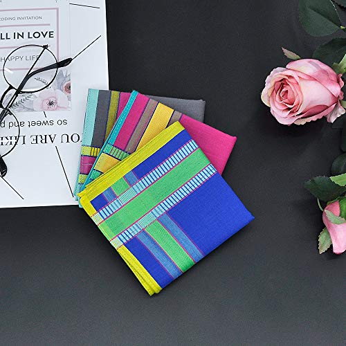 Men\'s Soft Cotton Handkerchiefs with Assorted Color 6 Piece Gift Set by Zenssia