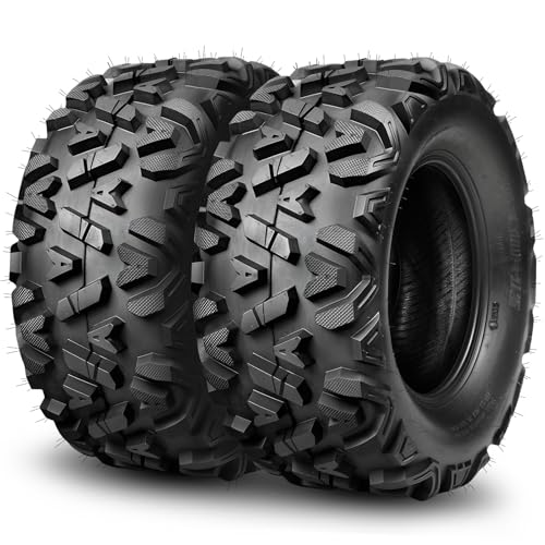 TRIPOWER 25x10-12 ATV UTV Tires 25x10x12 All-Terrain Quad Tires for All Trail Mud Sand Off-Road Tire, 6PR Tubeless, 2 Pack