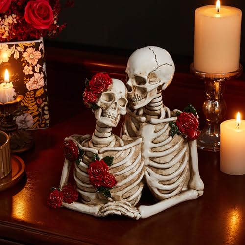 Figura Decorativa Pareja Calaveras Resina para Halloween miniatura 5