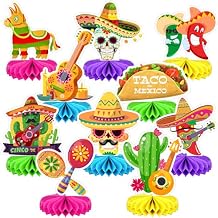 10Pcs Cinco De Mayo Decorations Mexican Fiesta Honeycomb Table Centerpieces Decorations for Carnivals Festivals Themed Birthday Party Cinco De Mayo Fiesta Taco Party Supplies