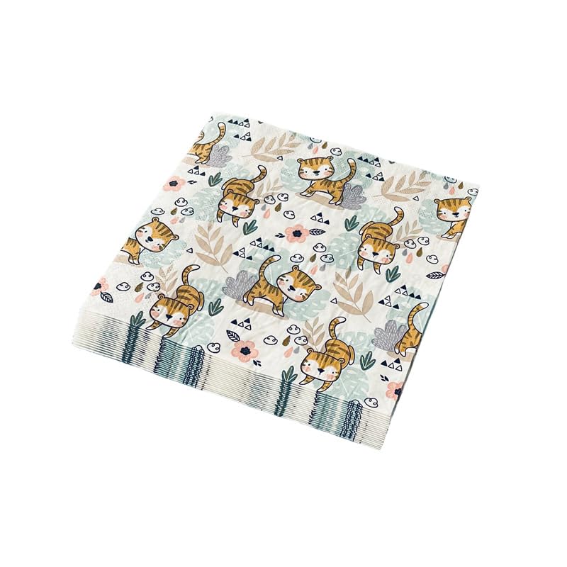Tovaglioli di Carta Tigre Rosa Nero Tovaglioli per Decoupage Decorati Tovaglioli Bar Compleann Carta Lgienica Tovagliolo Decorazione Da Tavola Usa e getta Per Matrimoni Feste 30 Packs(33x33cm)