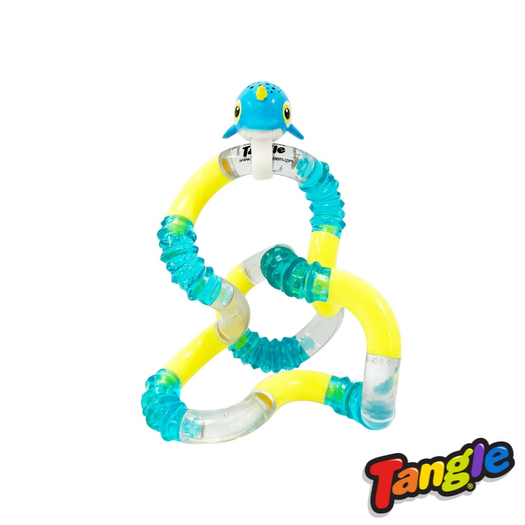 Tangle Junior Série Animaux Marins - Jouet Anti-Stress Narval, Pour Enfants 3 Ans Et Plus, 18 Sections Combinables