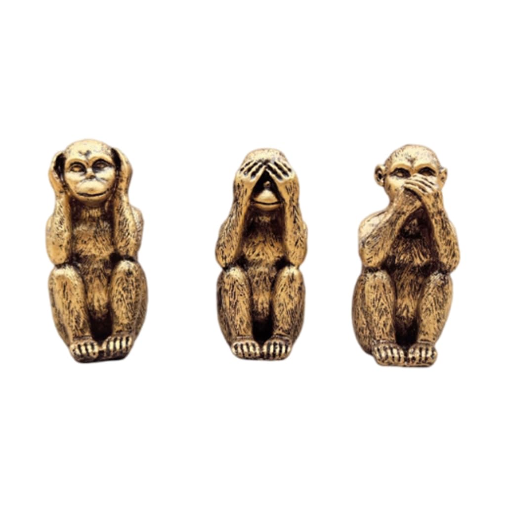 yanwuwa Three Wise Monkeys Statue Figurines See Not Hear Not Speak Not Evil Ornaments for Living Room Office Decoration