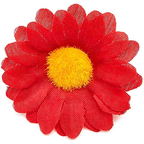 Bright Creations Artificial Silk Daisy Flowers Head For Crafts (1.6 In, Red, 100-Pack) #TOP25