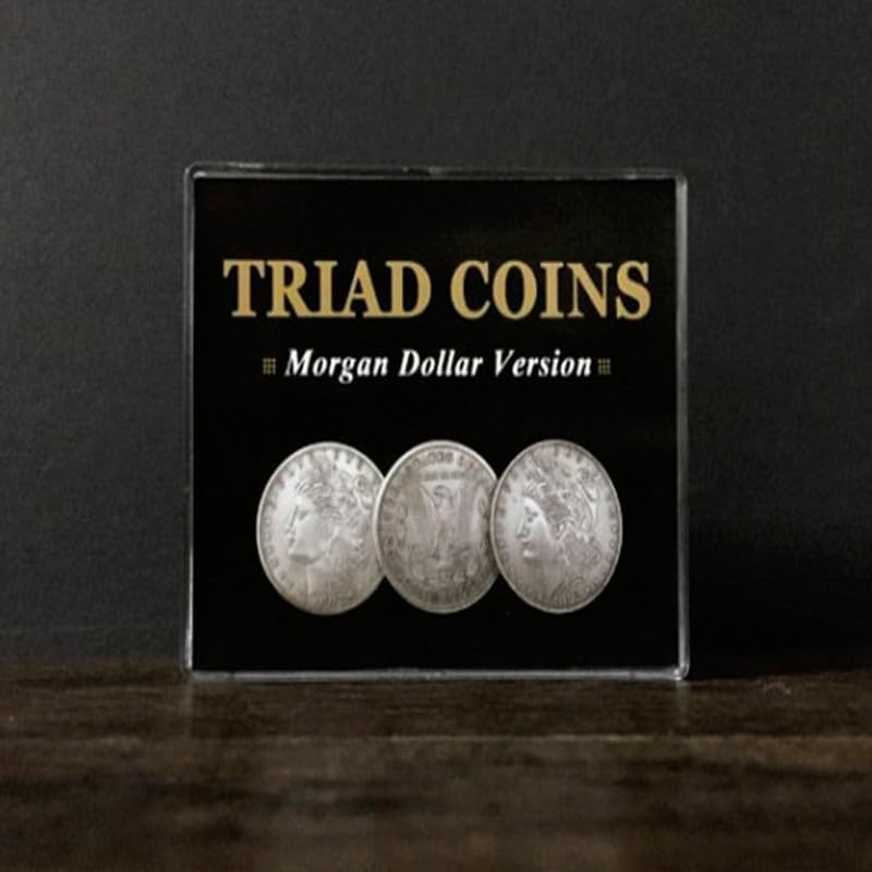 Triad Coins (Morgan Dollar Version) Magic Tricks Close up Magic Props Gimmick Coins Vanishing Super Visual Effect