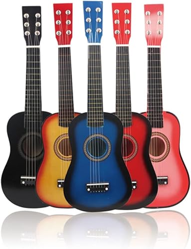 Miniatura 5 de Alipis Guitarra acústica folclórica, instrumento musical de 23 pulgadas, 6 cuerdas, guitarra acústica clásica para principiantes, adultos amantes de