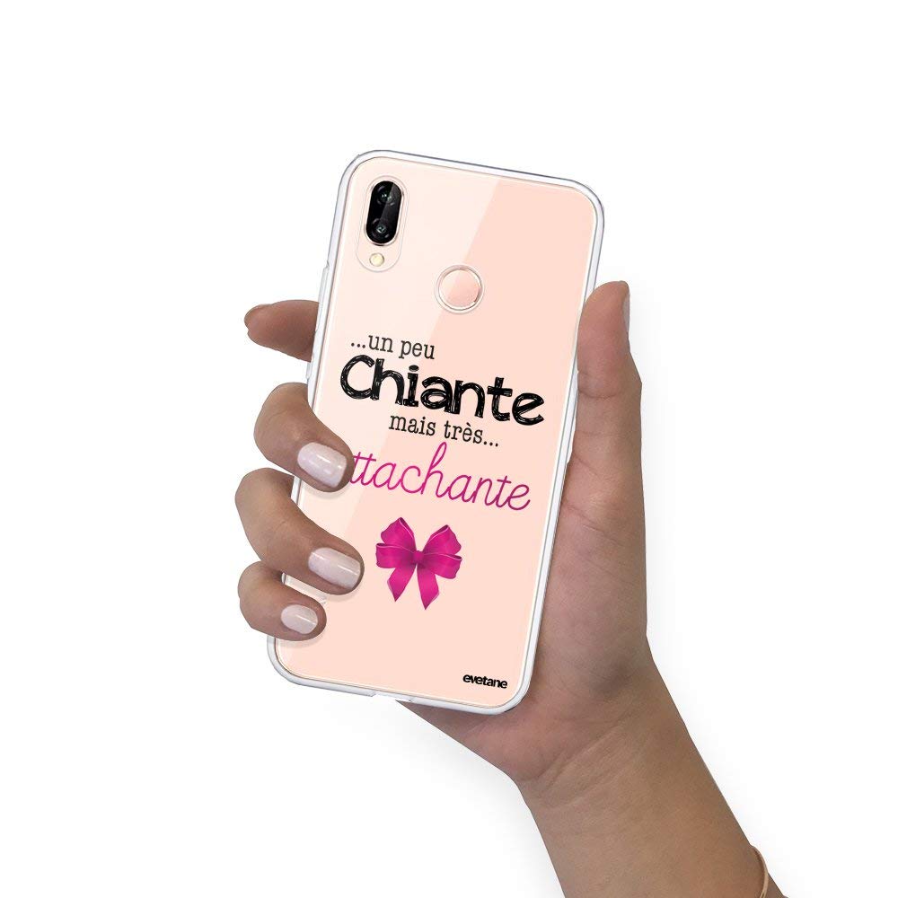 Evetane - Silicone case Compatible with Huawei P20 Lite - Flexible Protection, Ultra Resistant - Thin and Transparent - Back Cover - A Little Bitty Very Endearing