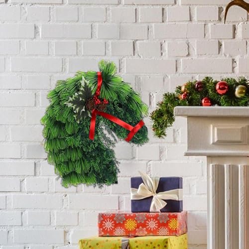 Couronne de Noël en forme de têtes de cheval pour des fêtes féeriques - 3