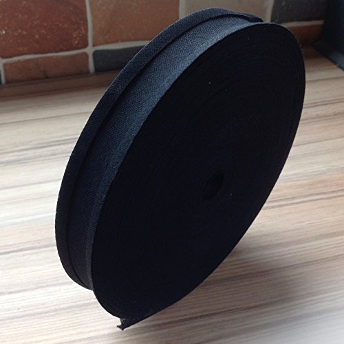 25 mm Nastro sbieco Trim 100% cotone - nero - 5 m