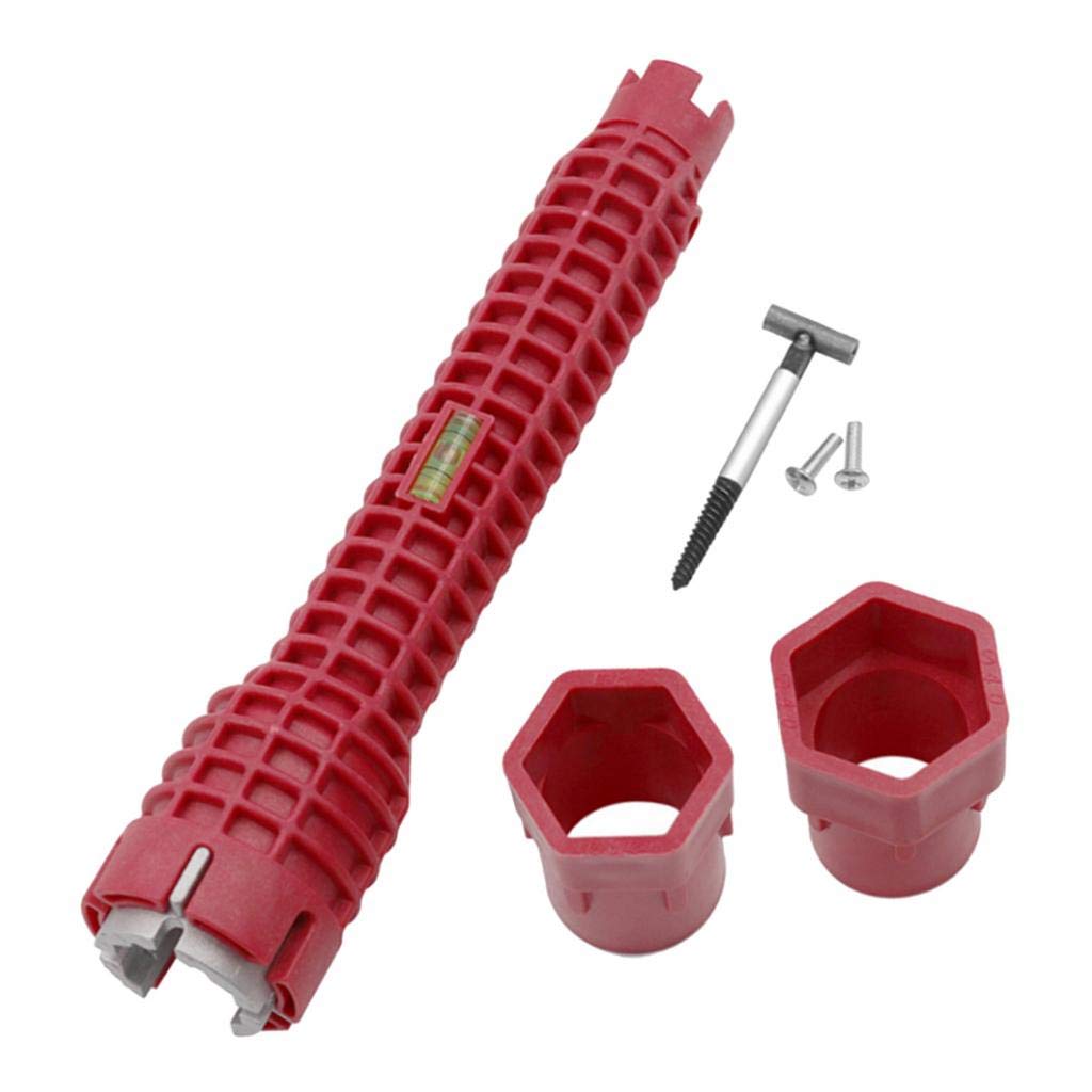 Skkwjege Red Steel Multi-Purpose Wrench Faucet And Sink Installer Wrench With Socket