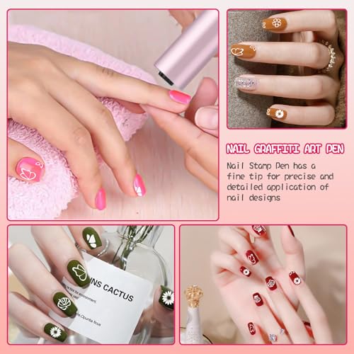 SZSMW 6-Teiliges Set Nagel Stempel - Nail Stamp - Stempelstifte für Nägel,Zur Nageldekoration, Perfekt für Frauen, Die Maniküre und Tägliche DIY-Maniküre Mögen