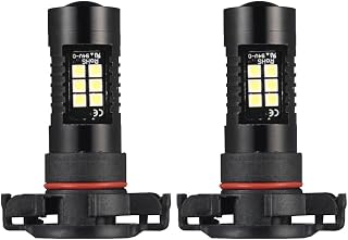 Bombillas Angel Eyes,Ojos de ángel para Coches Libre de erro PS24W 5202 5201 H16 Luz de Niebla del Coche 120 0lm Bombillas Amarillo 6000K 12V 24V Lámpara AUTOMÁTICA AUTHE(White)