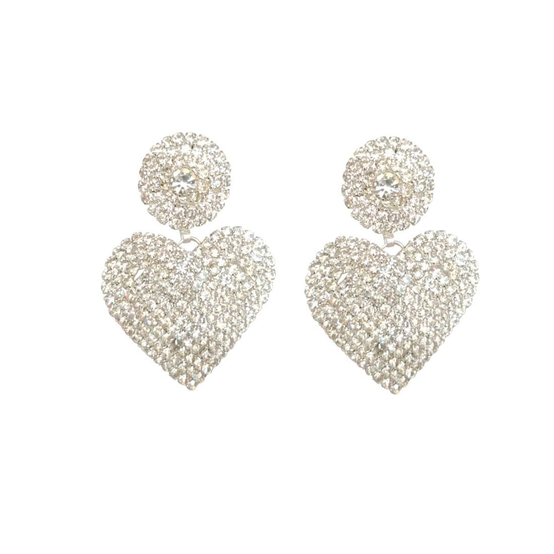 DENICRAAS Silver Heart Jurkan 1 Pair Dangle Earrings Wear Bright Luster Rhinestone Long Lop Stud Earrings Charming Gift, (Silver) (B0CMQSJ29M) Amazon Price History, Amazon Price Tracker