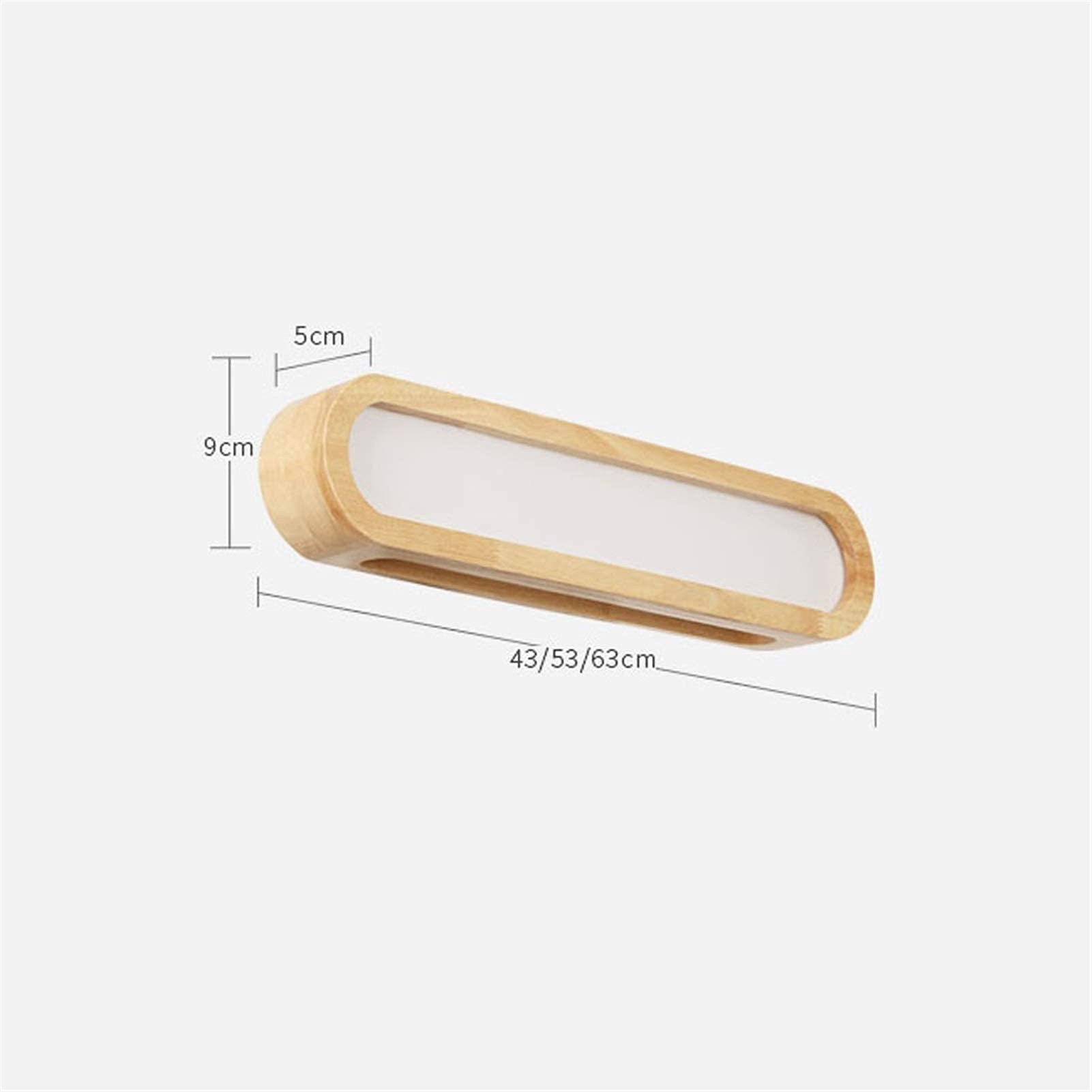 Spiegelleuchte, verstellbar, 3 Farben, LED-Spiegelleuchte, Holzspiegel-Frontleuchte, Badezimmerbeleuchtung über dem Spiegel, Ankleidezimmer (Größe: 63 cm), Badezimmerdekor-Wandlampe, Wandleuchten