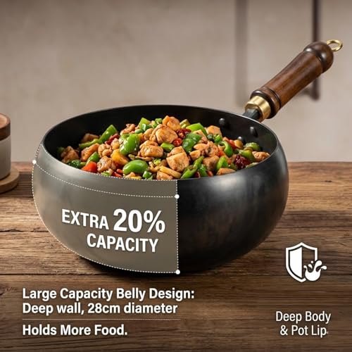 Wok japonés de hierro fundido con tapa 24cm miniatura 2