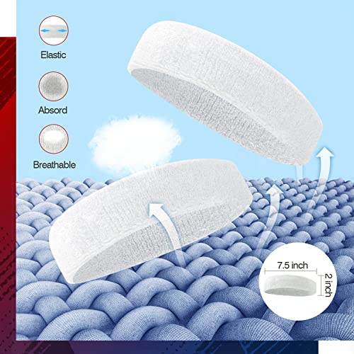 Image of Towel Headband Fashion Sweatbands Sports Headband Soft Organic Cotton Outdoor Head Sweat Band for Men & Women Yoga Exercise