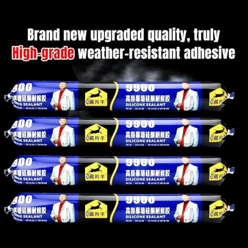 Image of Waterproof Silicone Sealant, Fast Fixing Fast Drying Roof Adhesive, Leakage Quick Repair Adhesives & Sealants For Roof, Concrete, Watertank, Iron Galvanized, Steel, Metal, Aluminum,750 GM(Black)