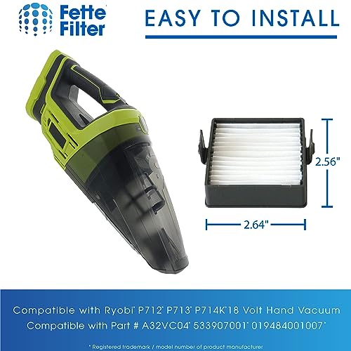 Fette-Filter-A32VC04-Filter-Replacement-Compatible-with-Ryobi-P712-P713-P714K-18V-Hand-Vacuum-Replaces-Part-A32VC04-533907001-019484001007-Pack-of-4 Fette Filter A32VC04 Filter Replacement Compatible with Ryobi P712 P713 P714K 18V Hand Vacuum Replaces Part A32VC04 533907001 019484001007 Pack of 4