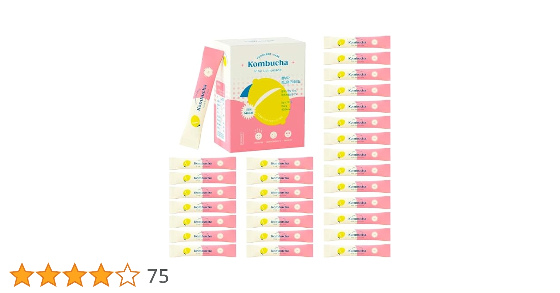 Amazon.co.jp: コンブチャ(ピンクレモネード味) 150g たっぷり30