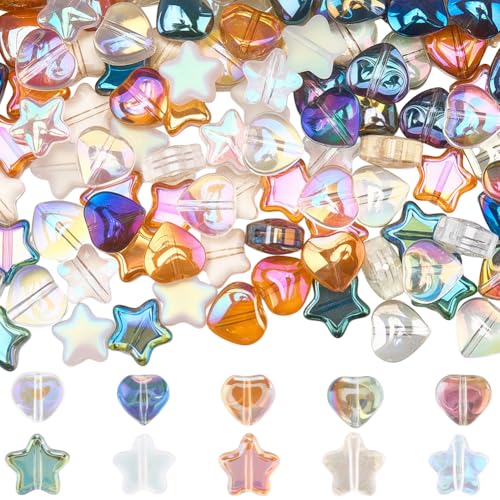 Perles en verre irisé à reflets galvanisés colorés en boîte de 200 - 2