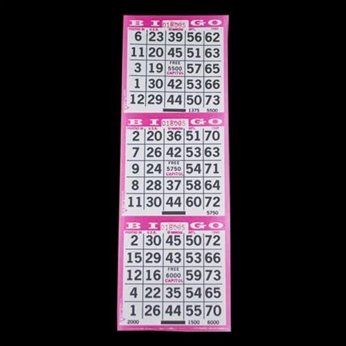 3 on Pushout Bingo Paper Cards - Purple - 250 sheets - 750 cards