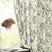 jinchan Linen Curtains Floral Curtain for Living Room 84 Inch Long Dark Green French Back Tab Light Filtering Toile Print Farmhouse Bedroom Curtains Window Drapes Set 2 Panels