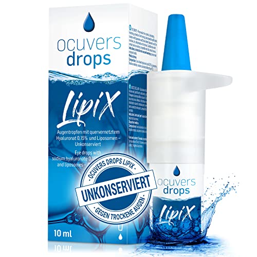 Ocuvers Gotas Oftálmicas – 0,15% ácido hialurónico reticulado y liposomas - Gotas sin conservantes para ojos secos + sistema One-Drop. Apto para lentes de contacto.