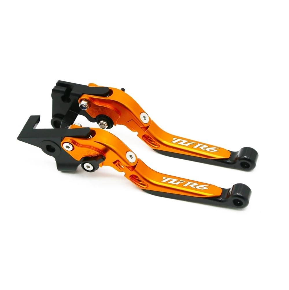 Zdgxfhsrh Bkororbk Motorcycle Brake Clutch Levers For Ya&Maha Yzfr6 Yzf R6 Yzf-R6 1999 2000 2001 2002 2003 2004 Motorcycle Accessories Extendable Adjustable Brake Clutch Levers(Bkororbk)