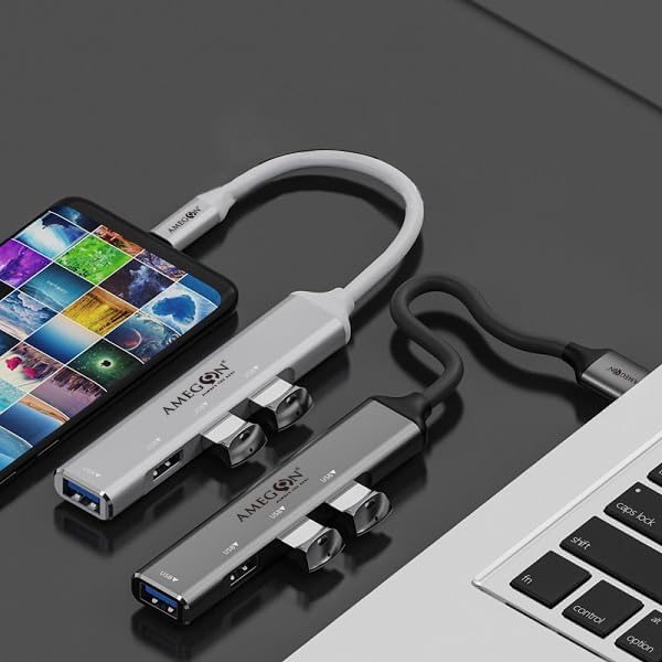 Image of AMUH04C USB-C to 4 in 1 Multifunction Hub USB-C to USB 3.0 + USB 2.0, USB3.0: 5Gbps; USB2.0: 480Mbps, Compatible System: Windows, MacOs, Linux