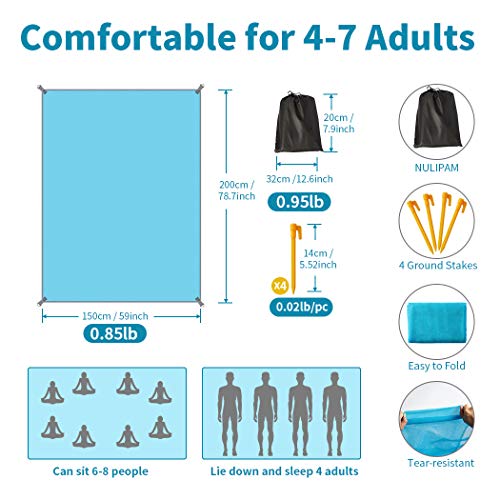 image for Newtion Sand-Free Beach Mat 59 x 78.7 ft Lightweight Beach Mat Sandpro