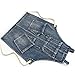 Jeanerlor Washing Style Mens Work Denim Teacher Cross Back Dad Apron with 5 Tool Pockets for Men Barber Woodworking Adjustable L to XXL (Denim Blue)