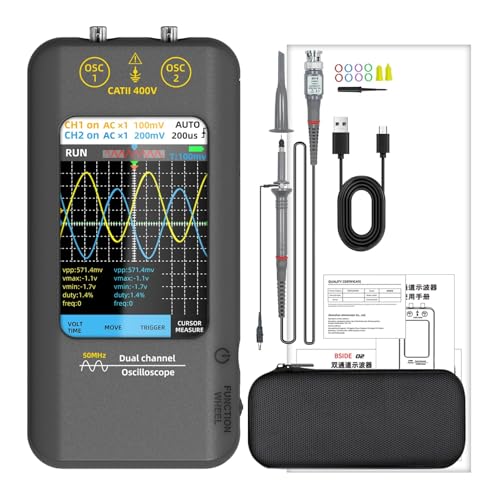 新しいタッチスクリーンデジタルオシロスコープ+信号発生器デュアルチャンネル帯域幅:50Mh/zサンプリングレート:250MSa/s 3.98インチTFT(O2 oscilloprobe x1)