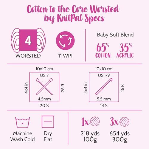 Knitpal CCW.BLUE03 Cotton To The Core Worsted Weight Cotton Yarn thumb #3