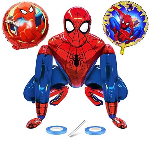 Spider-Man Luftballons Foil, Spider-Luftballons, Superhelden-Dekoration, Luftballons für Kinder, Geburtstagsdekoration für Luftballons, Luftballons aus Folie Cartoon (REG+BLUE) Cover