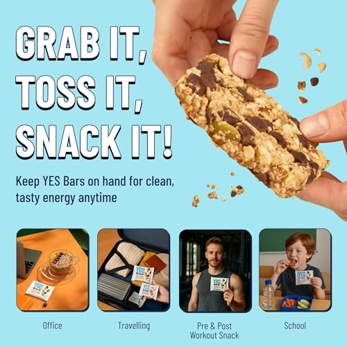 Image of YES Nut Bars - Soft Chewy Healthy Snack Bars (Dark Chocolate Chip, 6 count) | Made with Organic Maple Syrup - Vegan, Paleo, Gluten Free, No Refined Sugar, Dairy Free, Plant Based Protein, Low Sugar