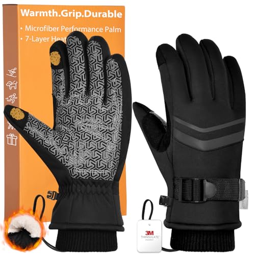 Pixel Panda 3M Winter Gloves Cold Weather Waterproof & Windproof Warm Snow Gloves for Men/Women,...