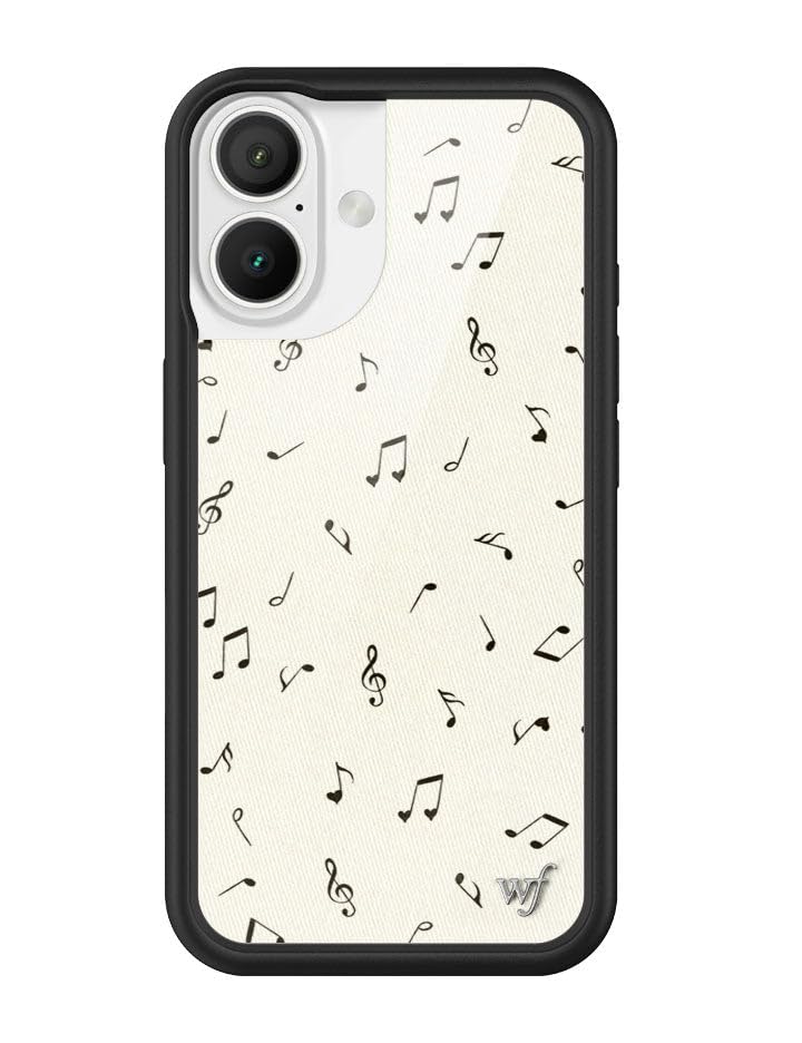 Image of Wildflower Cases - Compatible with iPhone 16 | Protective Black Bumper, 6.5ft Drop Test Certified, Women Owned Small Business | Music Beige Song Instrument Artistic Trendy Cute | Love Notes