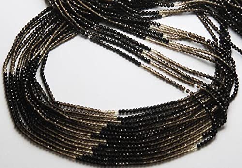 Quartz fumé facetté 2.20mm en fil de 33cm pour création de bijoux