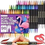 ARTISTRO Paint Markers - Acrylic Pens for Rock, Glass, Fabric, DIY - Art Supplies - 48 Dual Brush Tip Markers