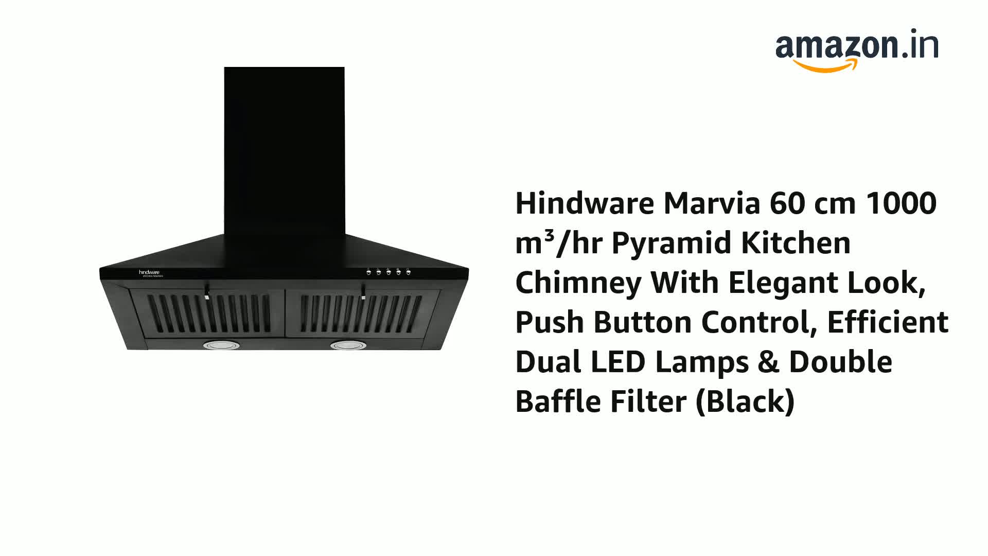 Hindware Smart Appliances | Marvia 60 cm Chimney | 1000 CMH