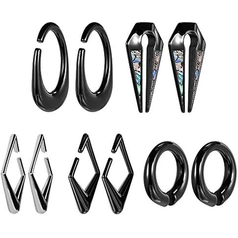 KUBOOZ Ear Weight Black Plugs and Tunnels Piercing Gauges Earrings Hanger 2g Heavy Stretchers 1 Pair Gift Jewelry Cover