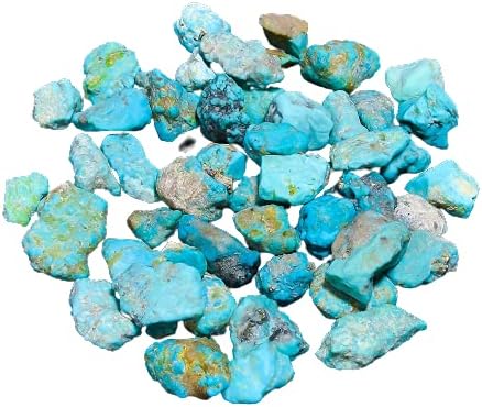 – Gemkora 25 carats Genuine Raw Turquoise Stone, Loose Gemstone and Crystals, Wholesale Lot, Blue Rough Crystals, Turquoise Rock, Jewelry Making Supplies, DIY & Crafts, 4 to 5pcs
